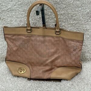 GUCCI Metallic Pink GG Canvas Lovely Interlocking Heart Tote Bag